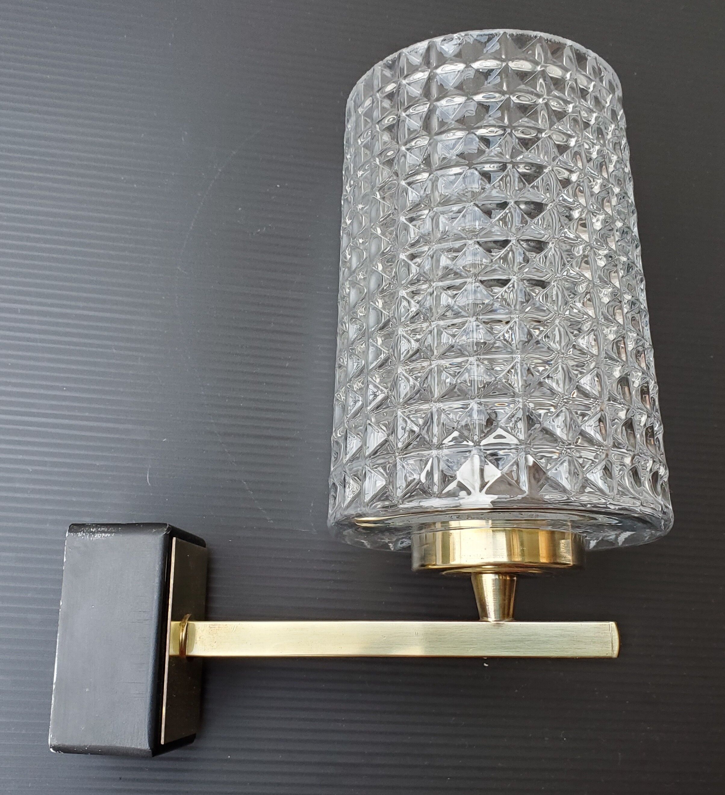 Wall light 60's glass and brass