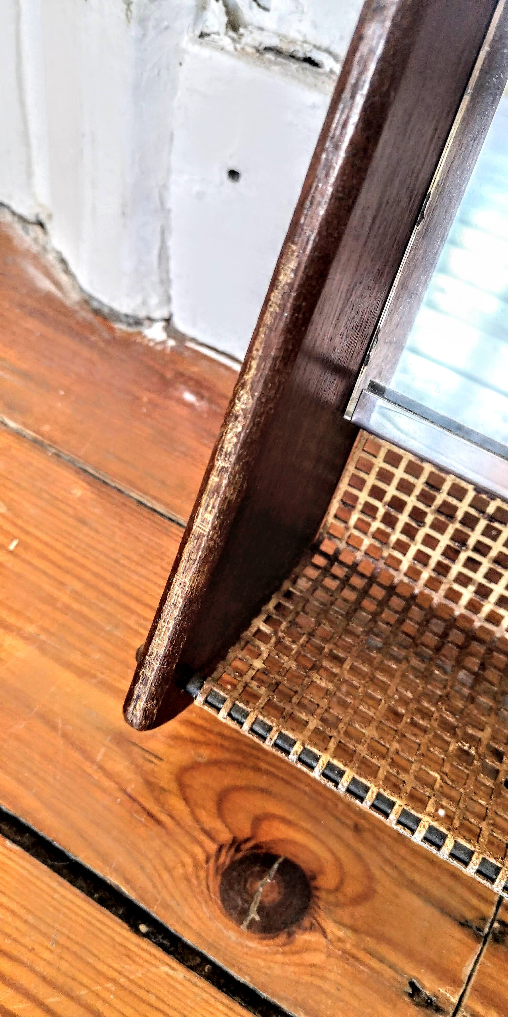 Vintage mirror metal and wood 36x67cm