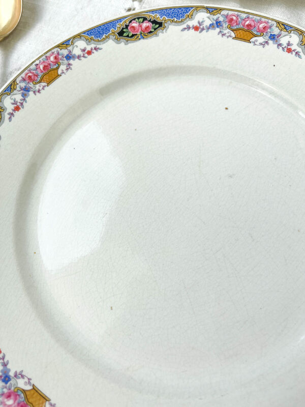 Set de 6 assiettes porcelaine et 6 petites assiettes dépareillées vintage ~ Service de table 6 personnes ~