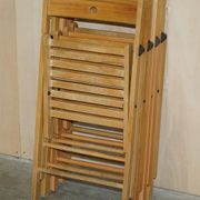 Set of 4 folding steamer chairs in oak from around 1940.