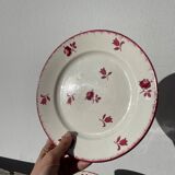 4 old Luneville flower plates