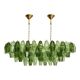 Contemporary Light and Dark Green “Poliedri” Murano Glass Chandelier by Sim