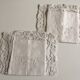 Sheet and pillowcases embroidered linen Richelieu old Castle
