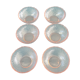 Series of 6 cups in pink glass France