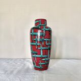 Vintage West-Germany vase by Scheurich with handpainted Bamboo decor