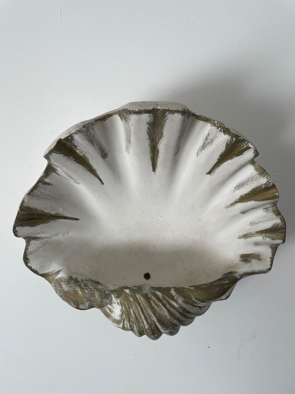 Duo of Art Deco plaster shell sconces