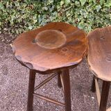 Set of three brutalist tripod stools