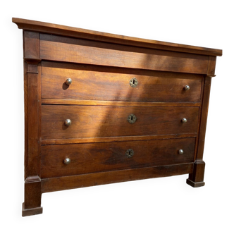 Stained wooden chest of drawers