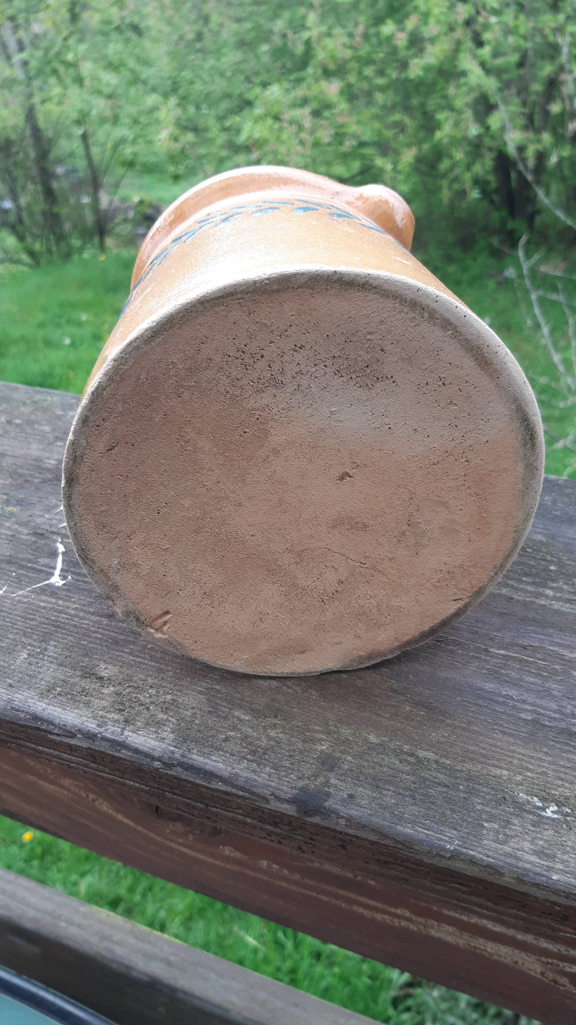 Glazed terracotta milk pot from Alsace