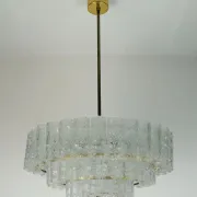 1960s vintage mid century doria ice glass CHANDELIER with 63 glass tubes