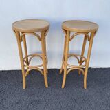 Curved wooden bar stool