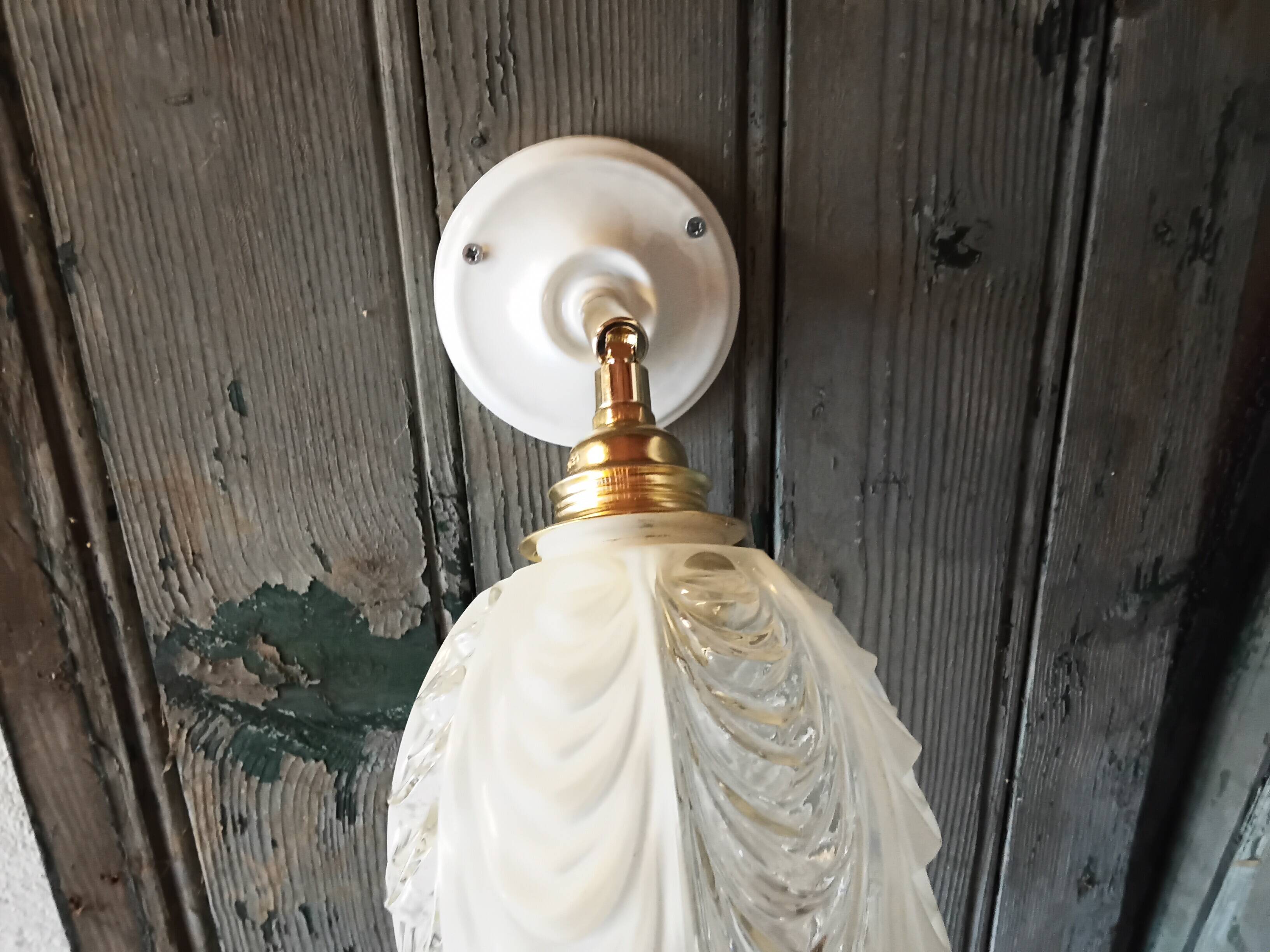 Vintage molded glass wall light