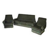 Vintage green velvet sofa