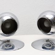 Pair of mid century space-age positioning desk lamps, 1960, Central Europe