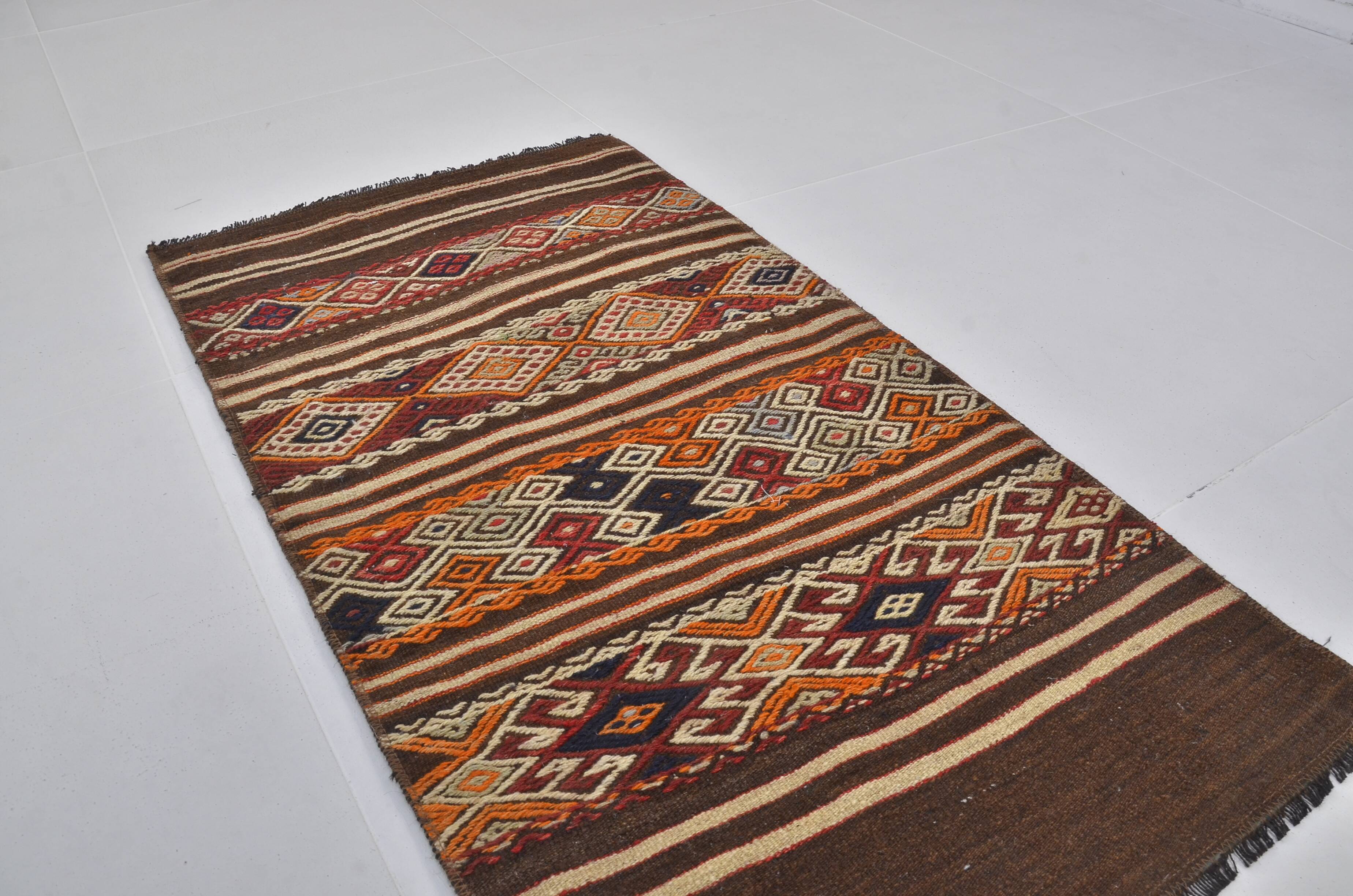Vintage Anatolian Decorative Kilim