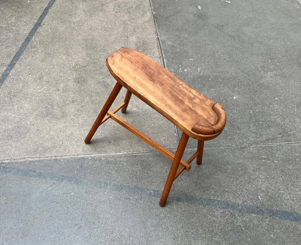 Vintage wooden shoe rack with grease, mid-century, 1950s.