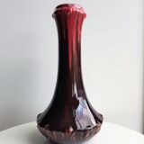 Pair of Orchies enamelled ceramic vases