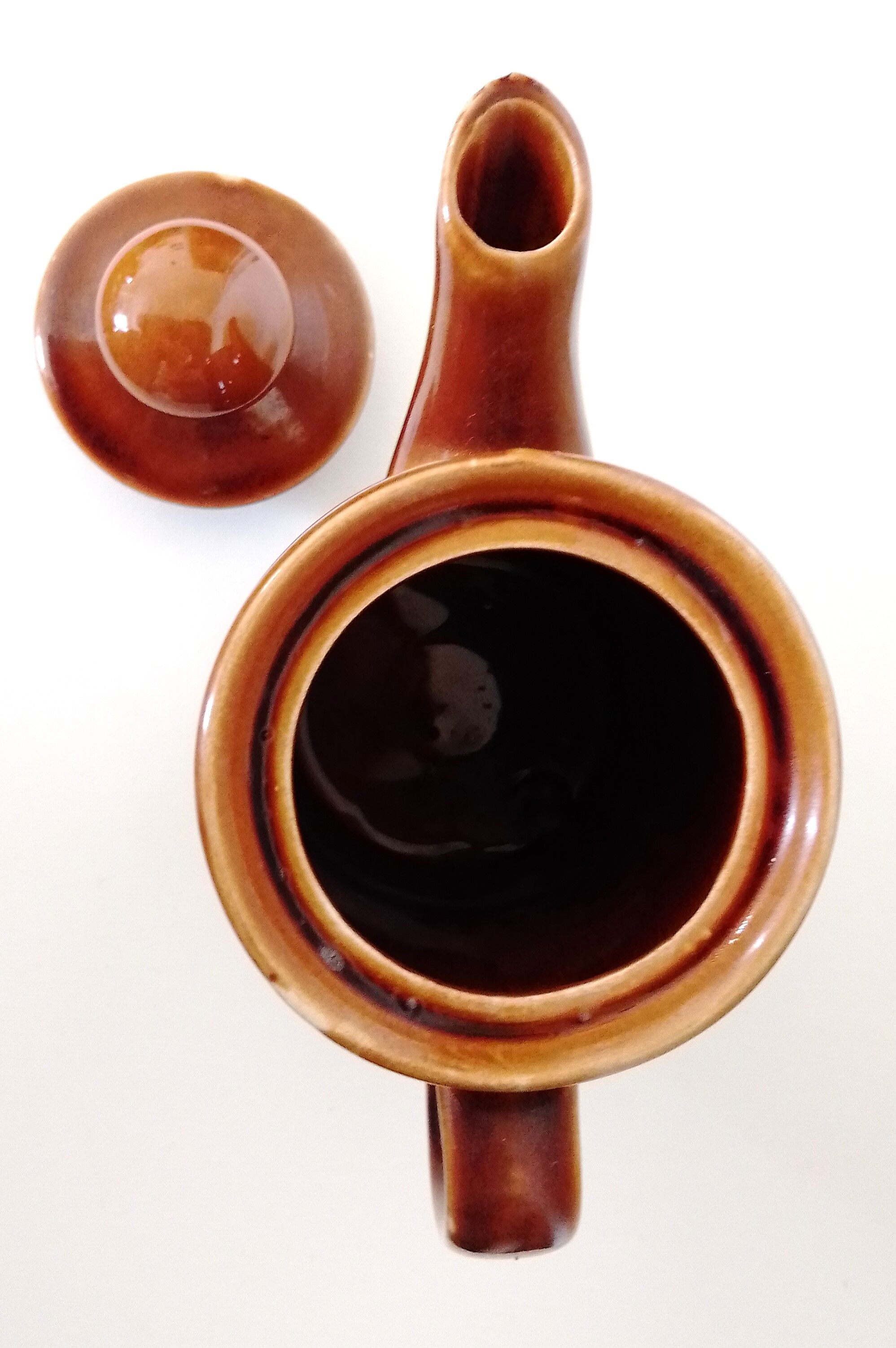 Brown ceramic coffee maker