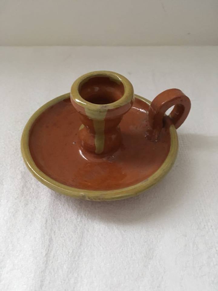 Terra cotta candle holder