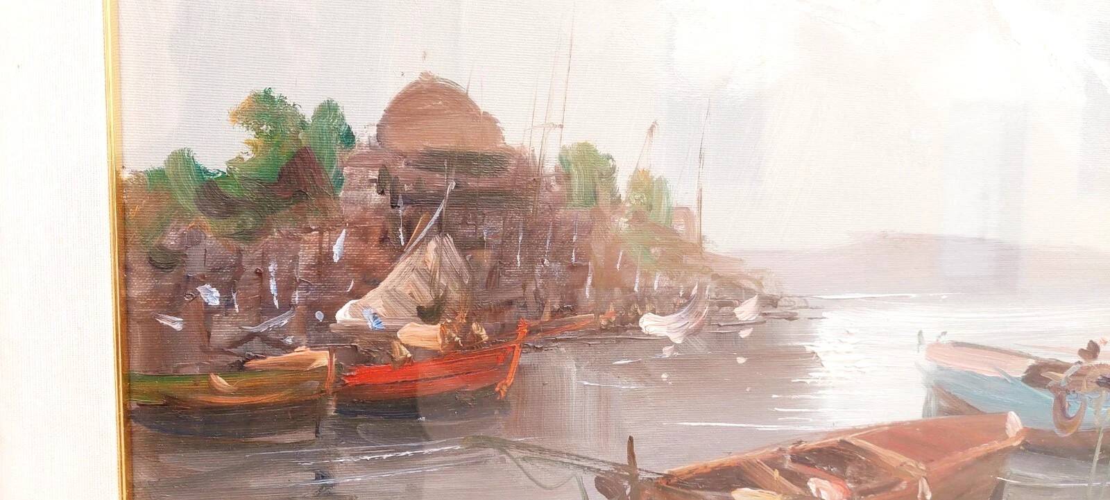 Oil painting on canvas Marine 50x70 Years 60/70 Renato Vitali