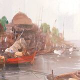 Oil painting on canvas Marine 50x70 Years 60/70 Renato Vitali