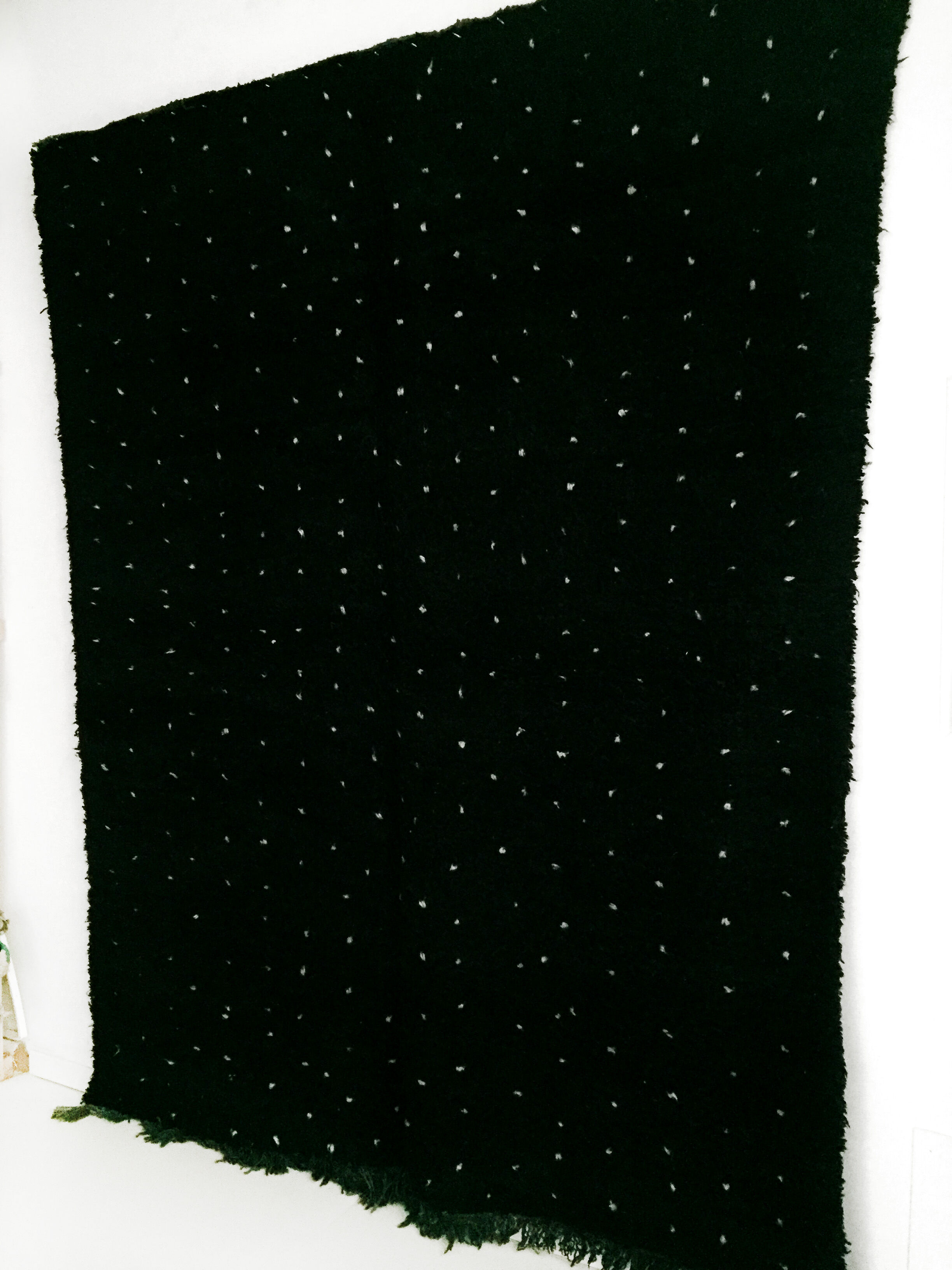 Moroccan Berber carpet Beni Ouarain with white polka dots 254x205cm