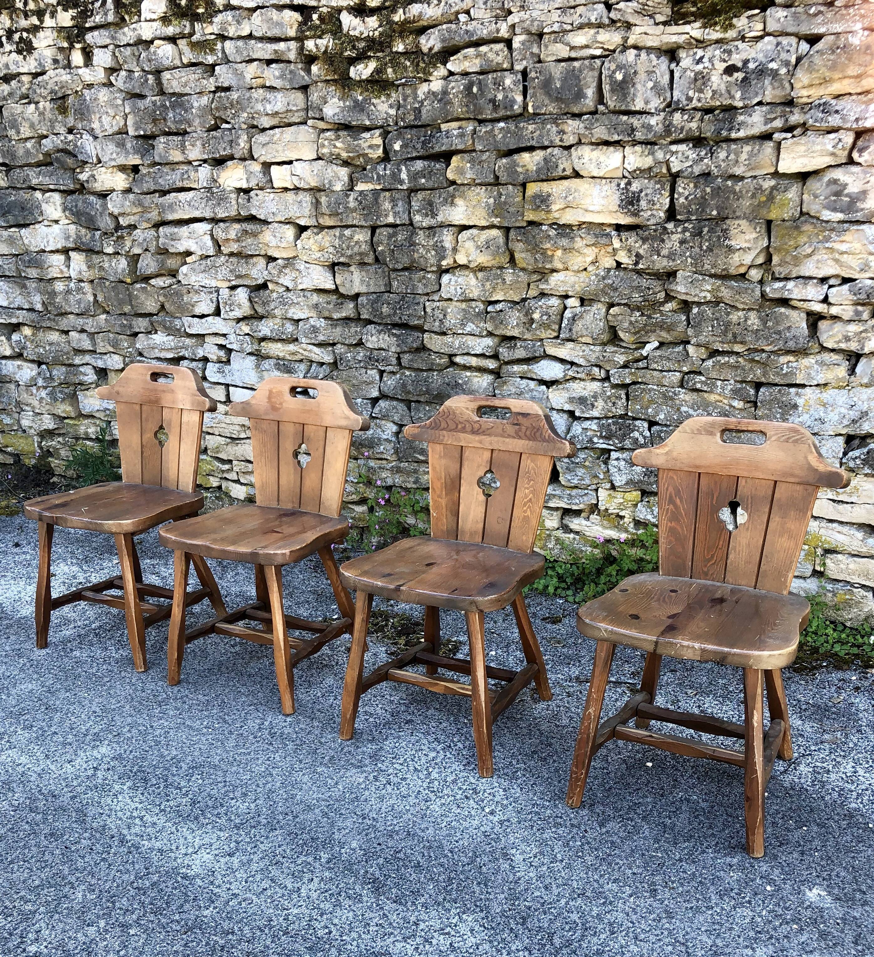 4 rustic mountain chair 60/70 years