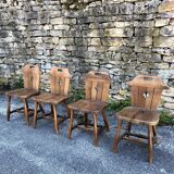 4 rustic mountain chair 60/70 years