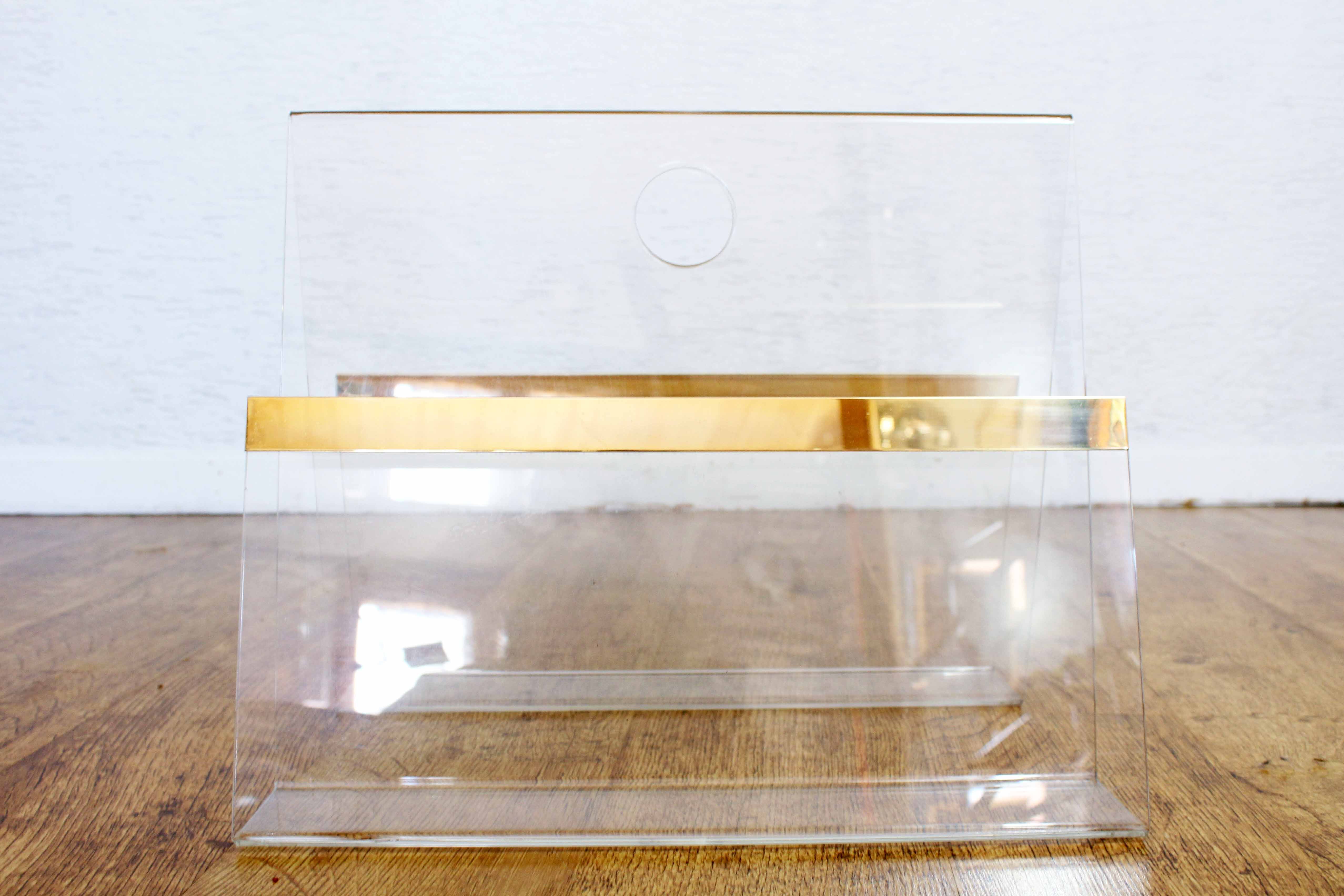 Plexiglas and brass magazine holder