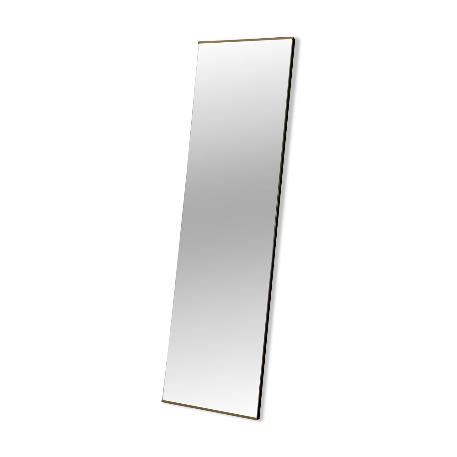 Minimalist rectangular wall mirror with a brass frame, 1960s, Germany