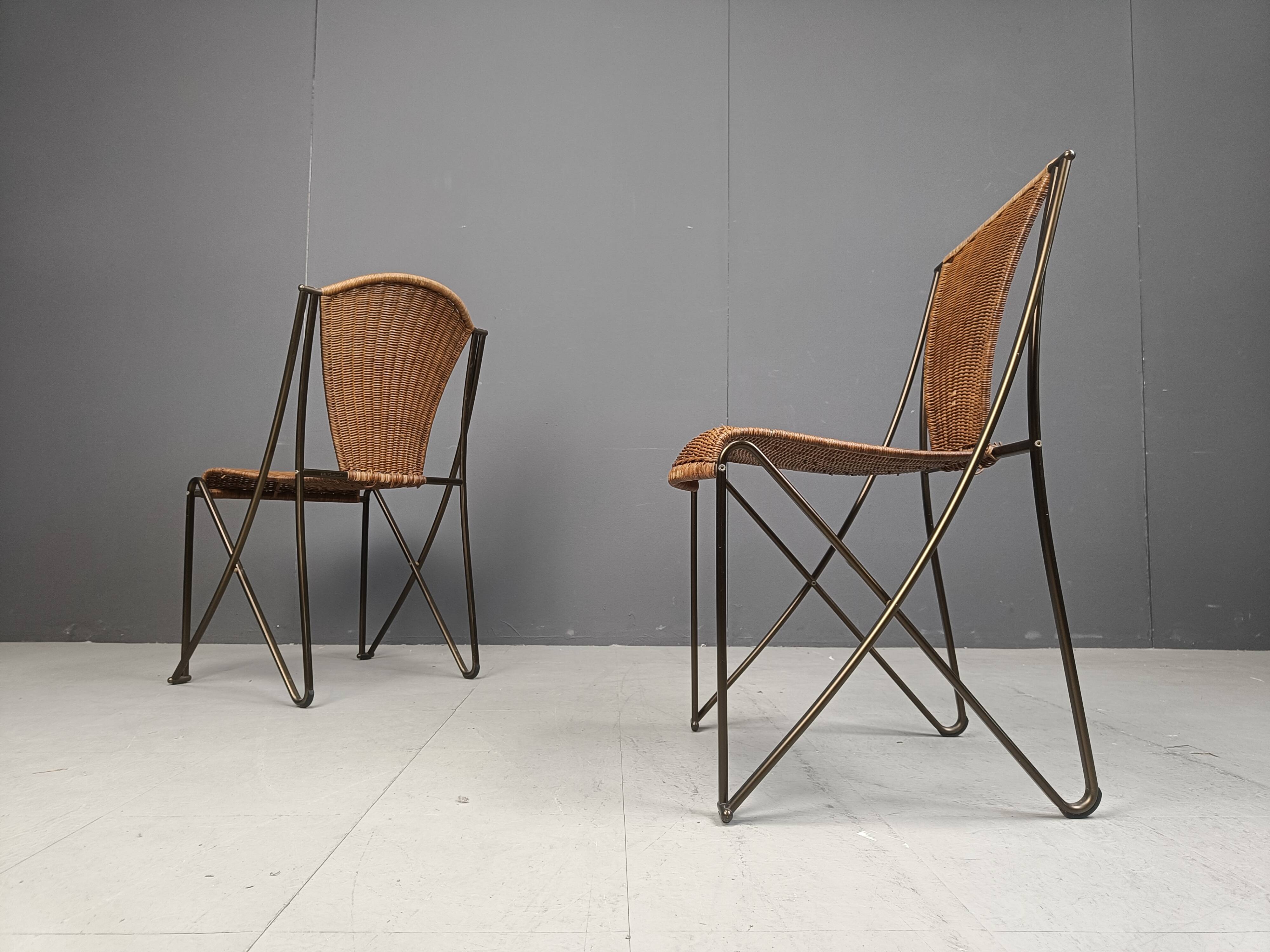 Set of 6 Abanica chairs in wicker by Oscar Tusquets for Aleph, 1990s