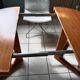 Table Baumann ronde ovale salle à manger bois 2 rallonge scandinave année 60 70