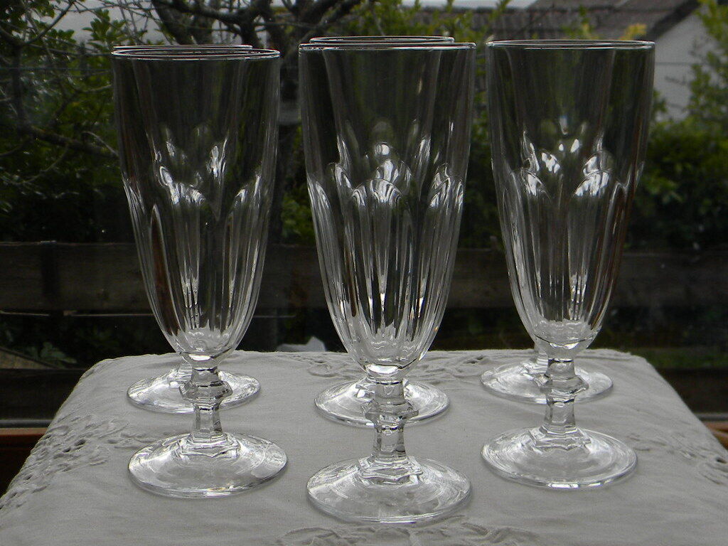 Set of 6 champagne flutes in arques crystal, rambouillet model