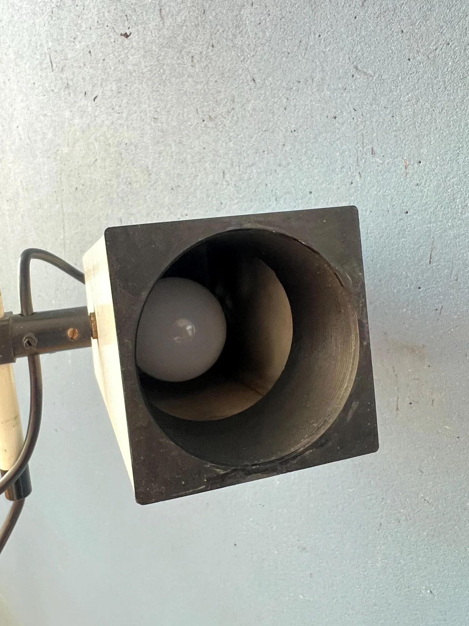 Vintage Philips beige downrod ceiling lamp