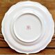 6 old flat table plates, Gien earthenware, pink landscape model.