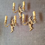 series lot 3 bronze wall lights