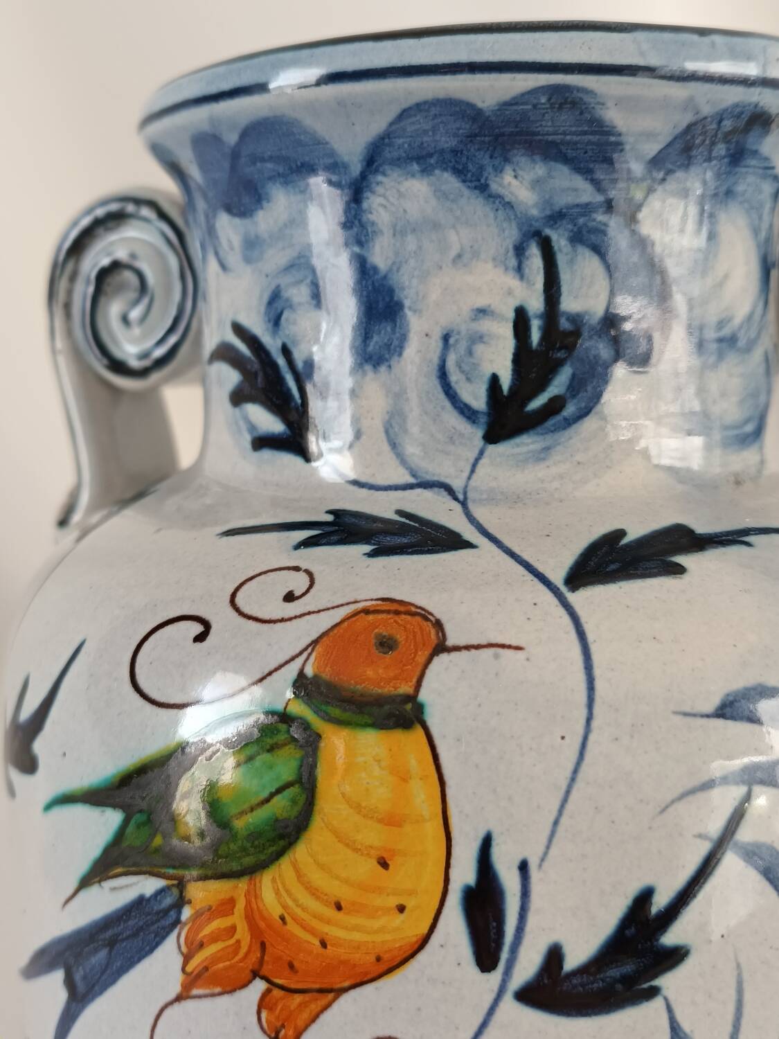 Vintage hand-painted ceramic vase Italy