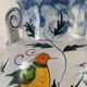 Vintage hand-painted ceramic vase Italy