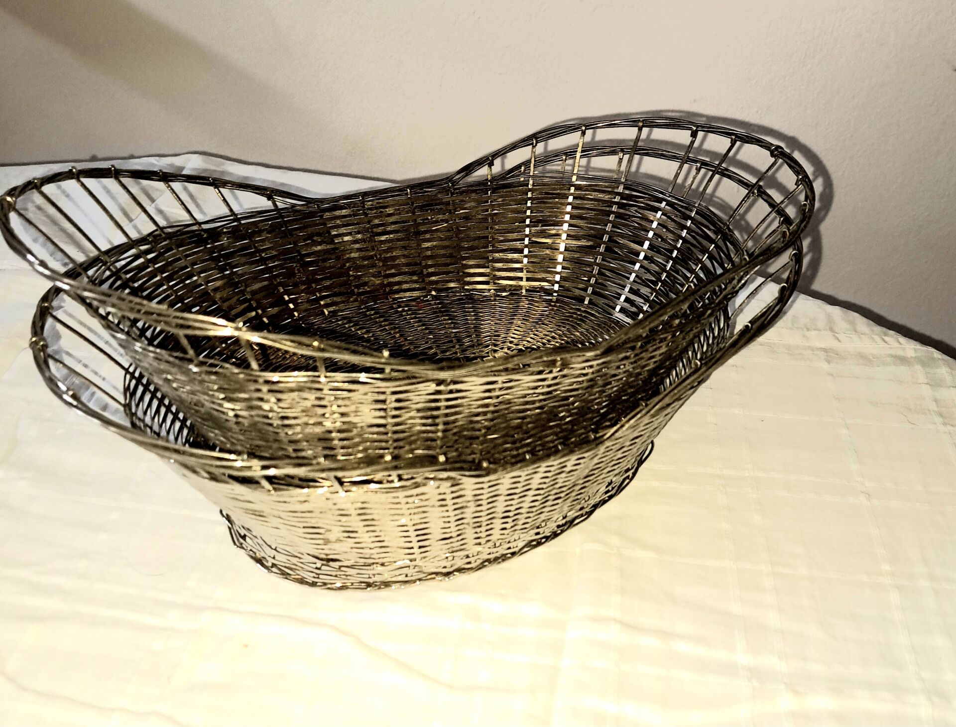 Two silver-plated baskets. Victorian style. Year 1960.