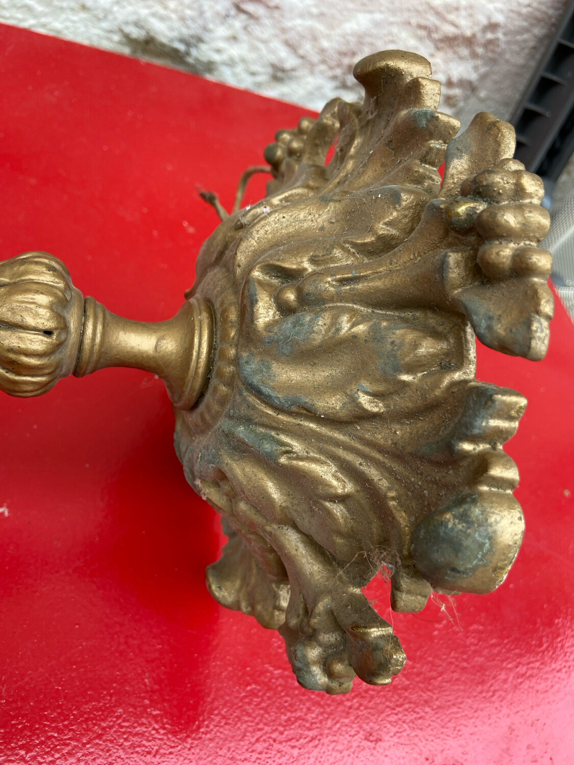 Antique bronze ceiling light in Louis XV style, height 50 cm.