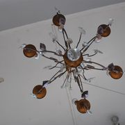 Lustre pampilles doré époque fin XIXème 6 feux