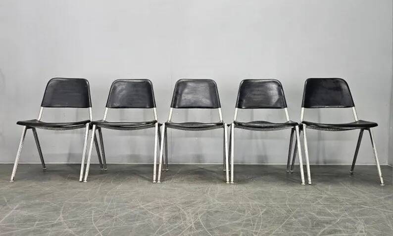Set of Five Midcentury Knoll Stackable Chairs by Don Albinson, 1970s