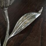 Silver metal flower ashtray