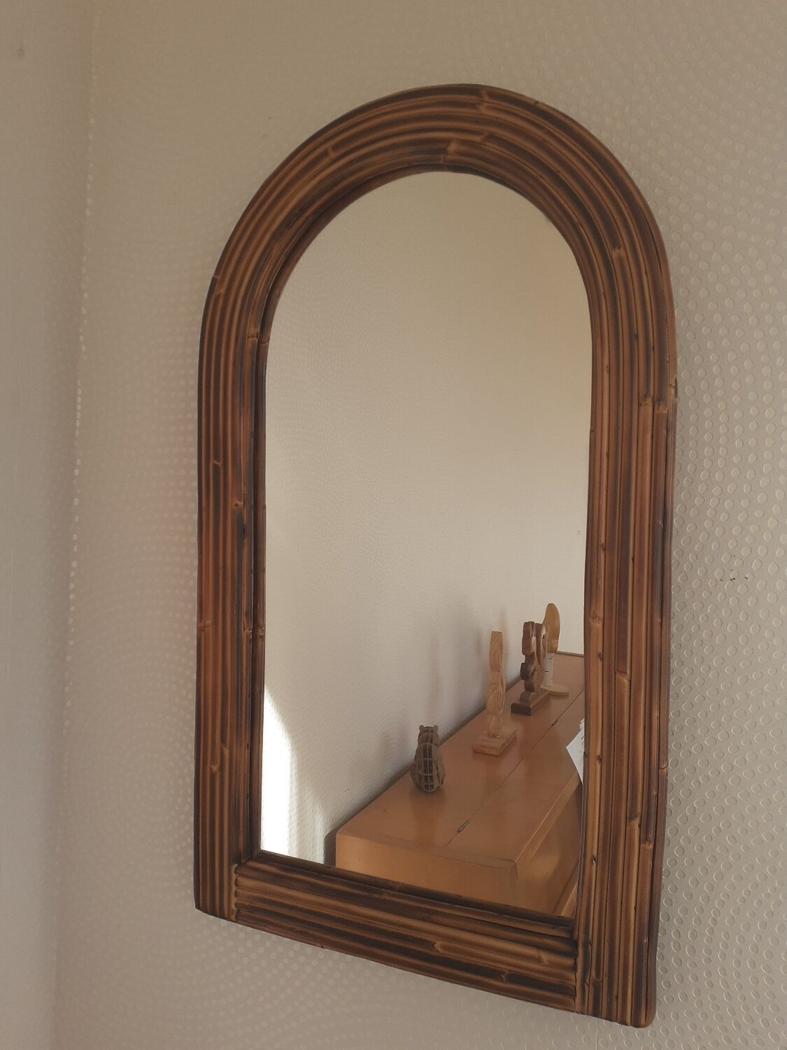 Rattan mirror