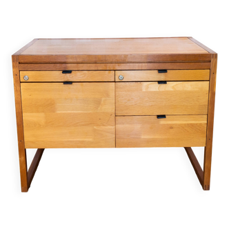 Professional furniture, artist, Scandinavian origin, solid wood and leather