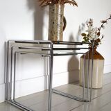 Lot of 3 glass tables