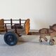 Antique wooden pull-along toy, horse and cart, 1960s