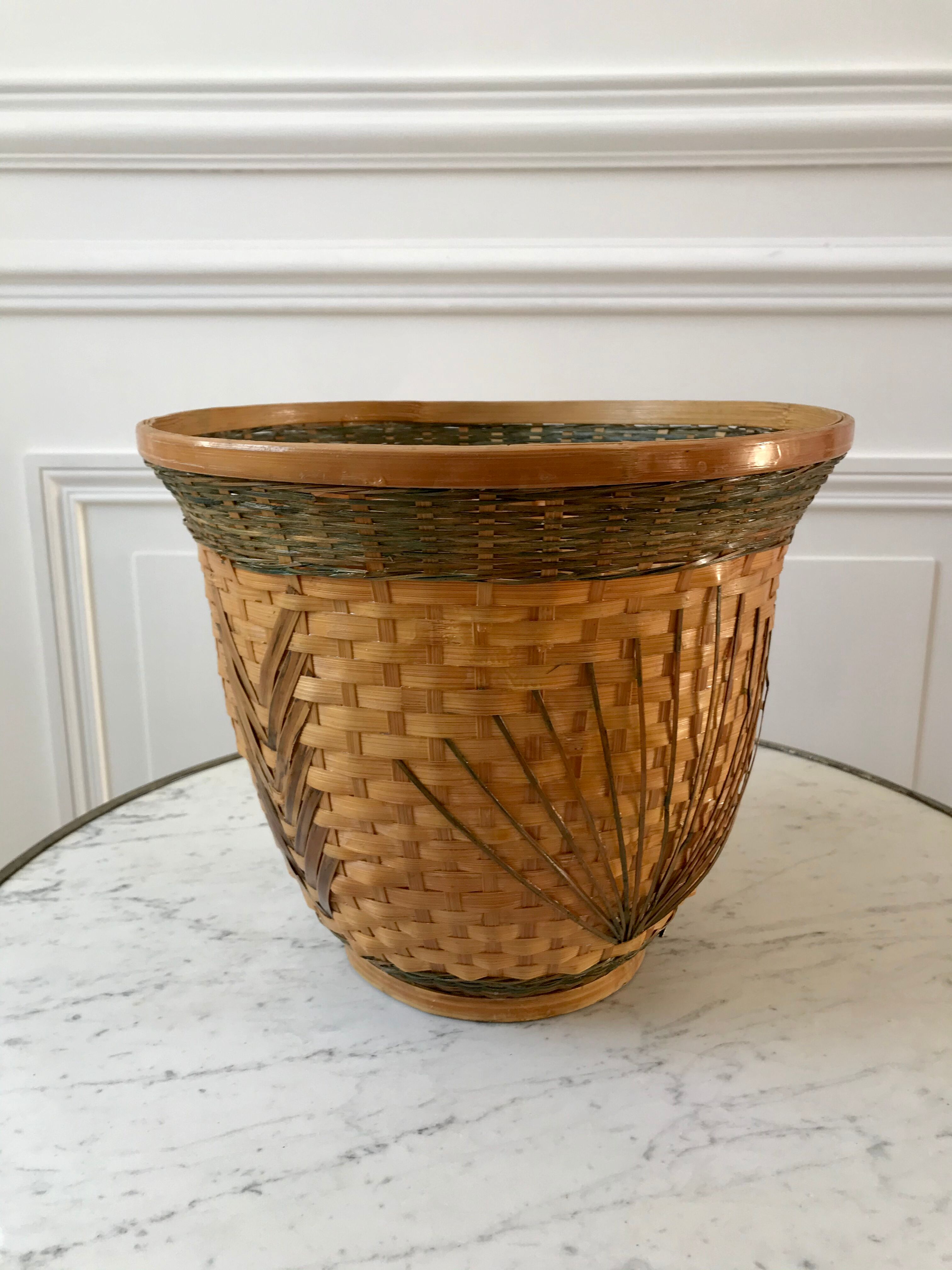 Rattan pot cover 70s