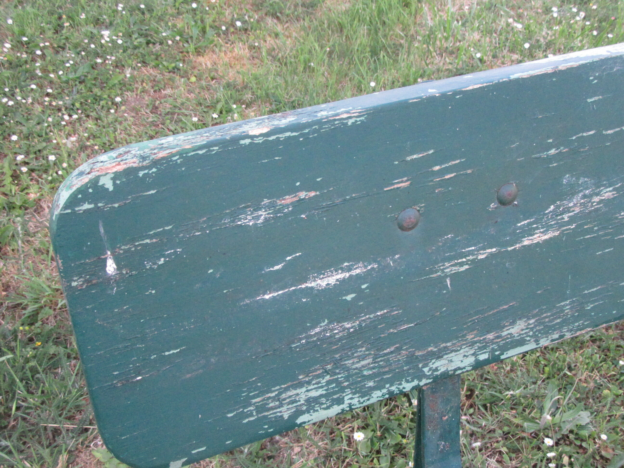 Wood and iron garden bench