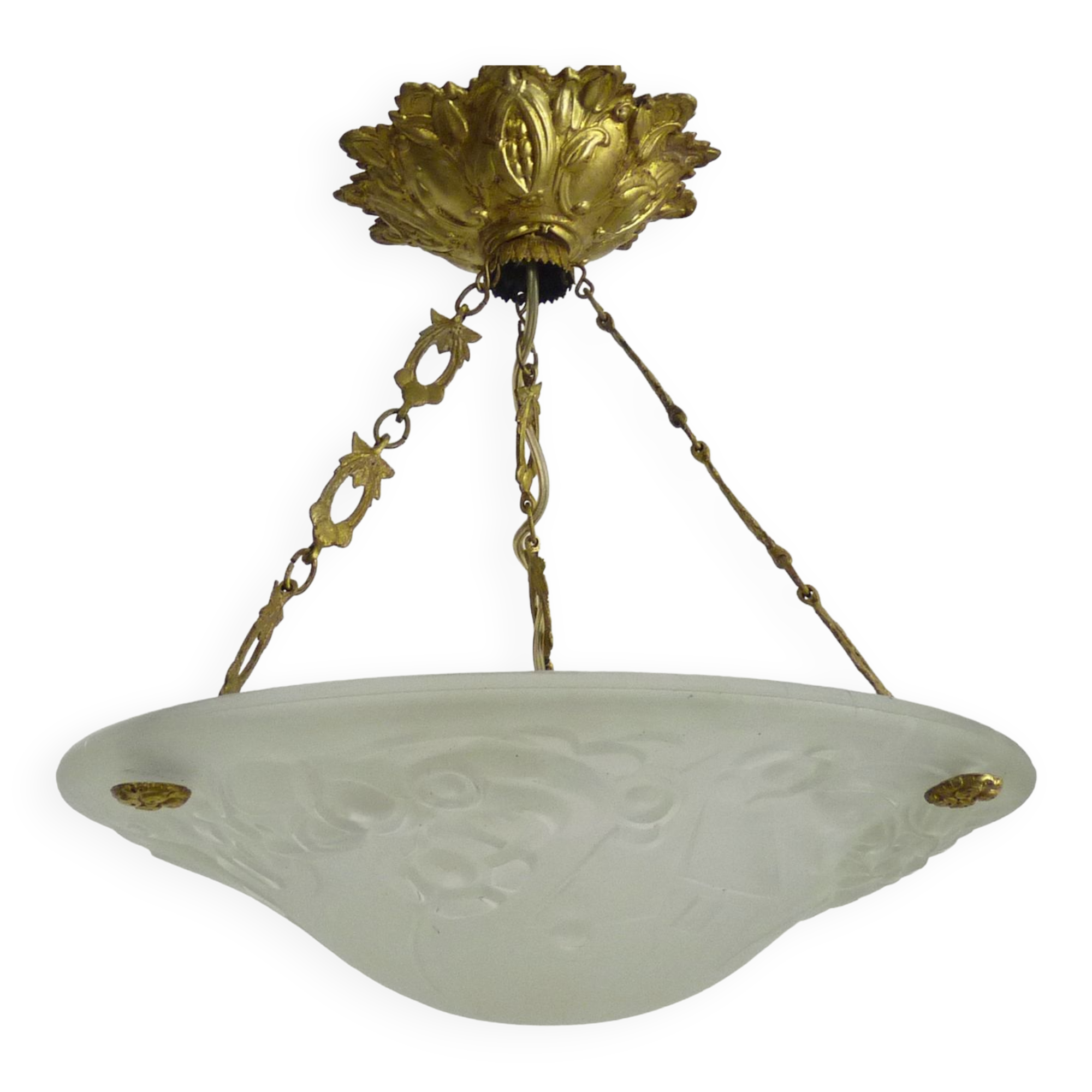 Art Deco washbasin suspension Loti Nancy, Delatte, glass paste, floral decoration
